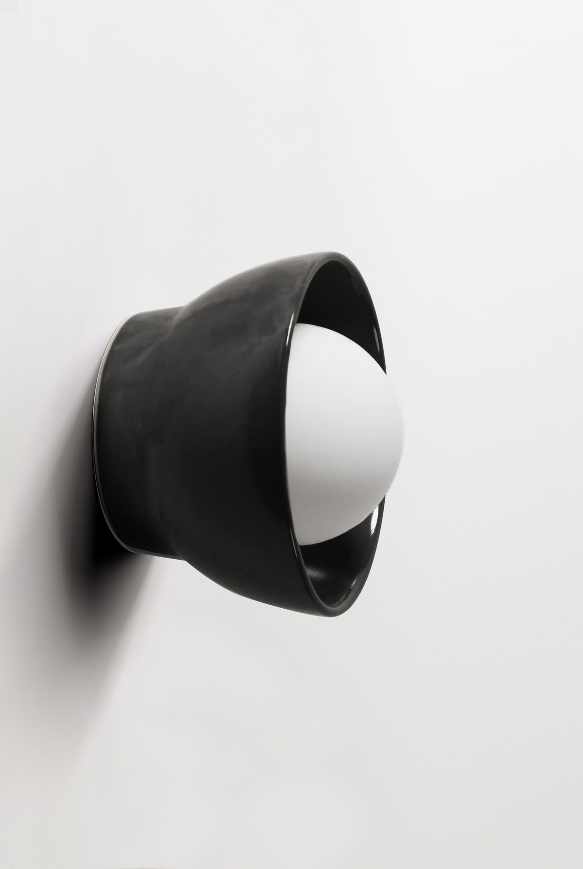 Ceramic Wall Bowl Sconce Light / Liquorice