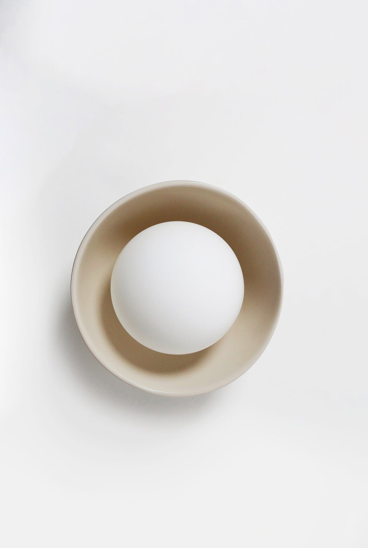 Ceramic Wall Bowl Sconce Light / Bone