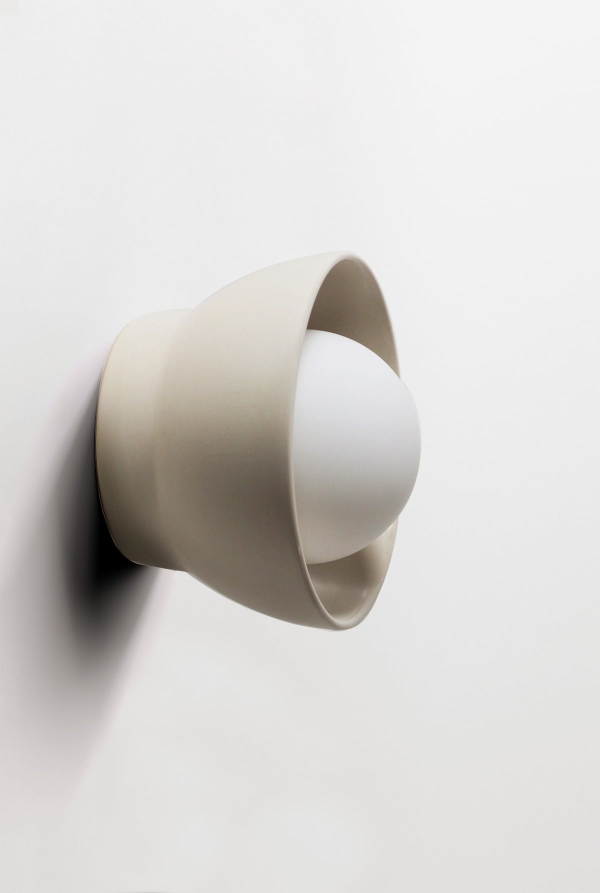 Ceramic Wall Bowl Sconce Light / Bone