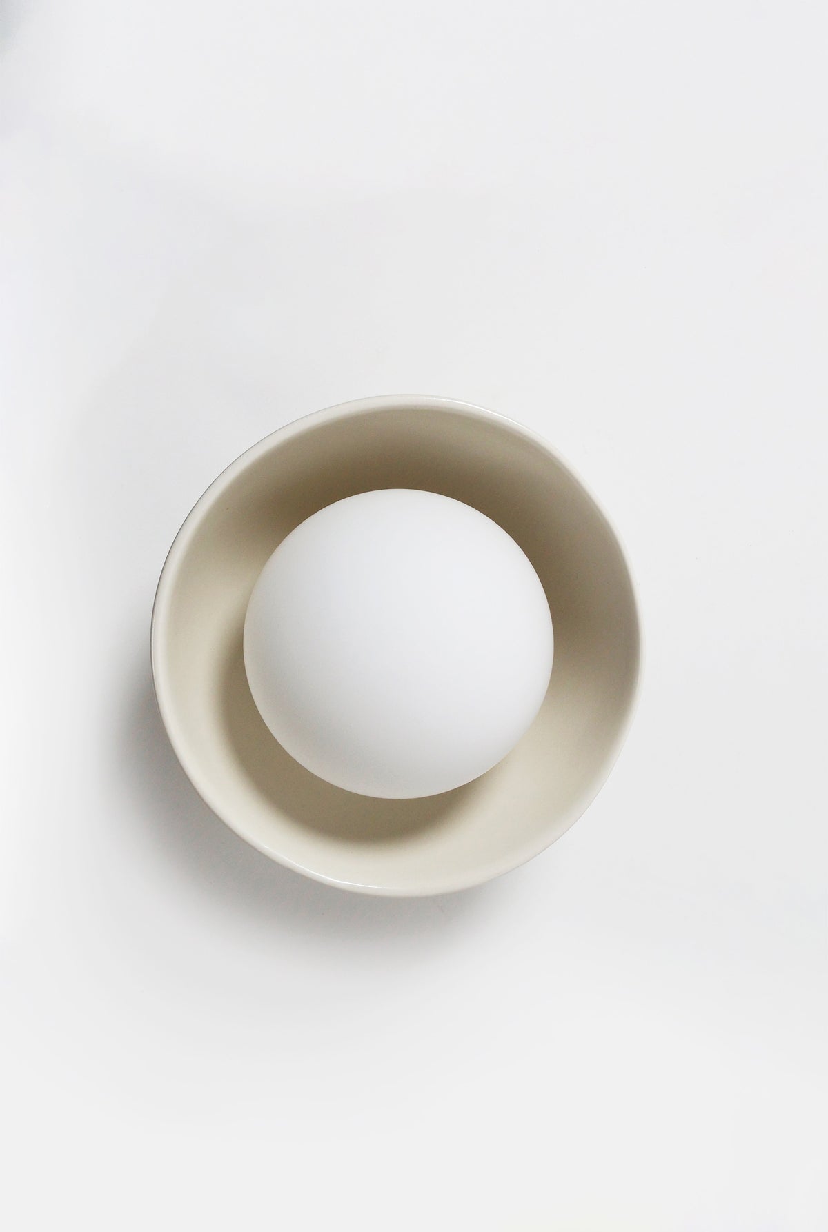 Ceramic Wall Bowl Sconce Light / Milk