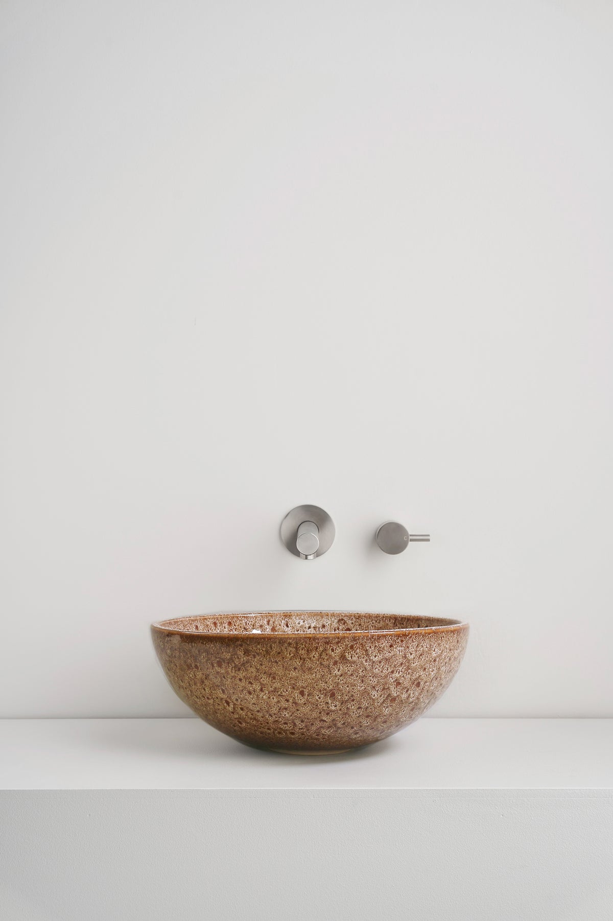 Clay 340 Ceramic Above Counter Basin / White Ochre