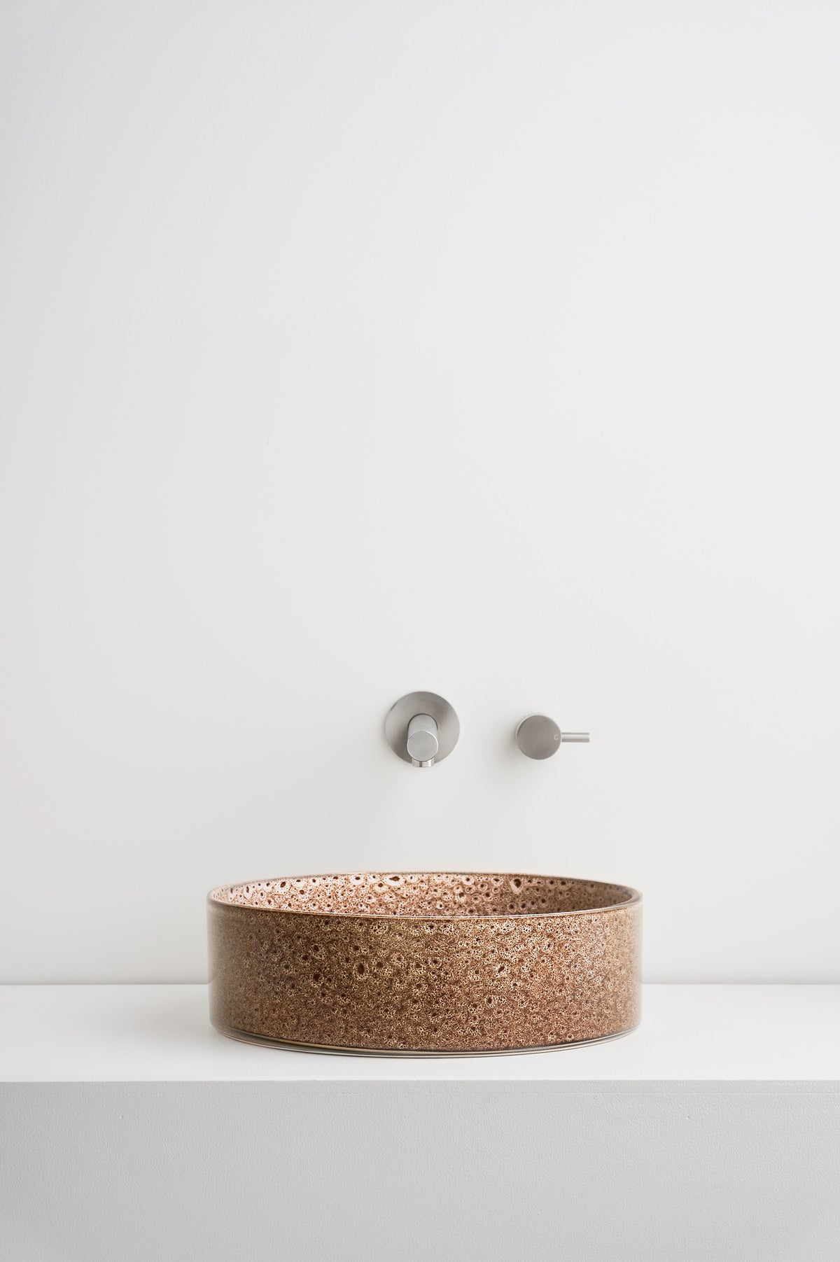 Clay 350 Ceramic Above Counter Basin / White Ochre