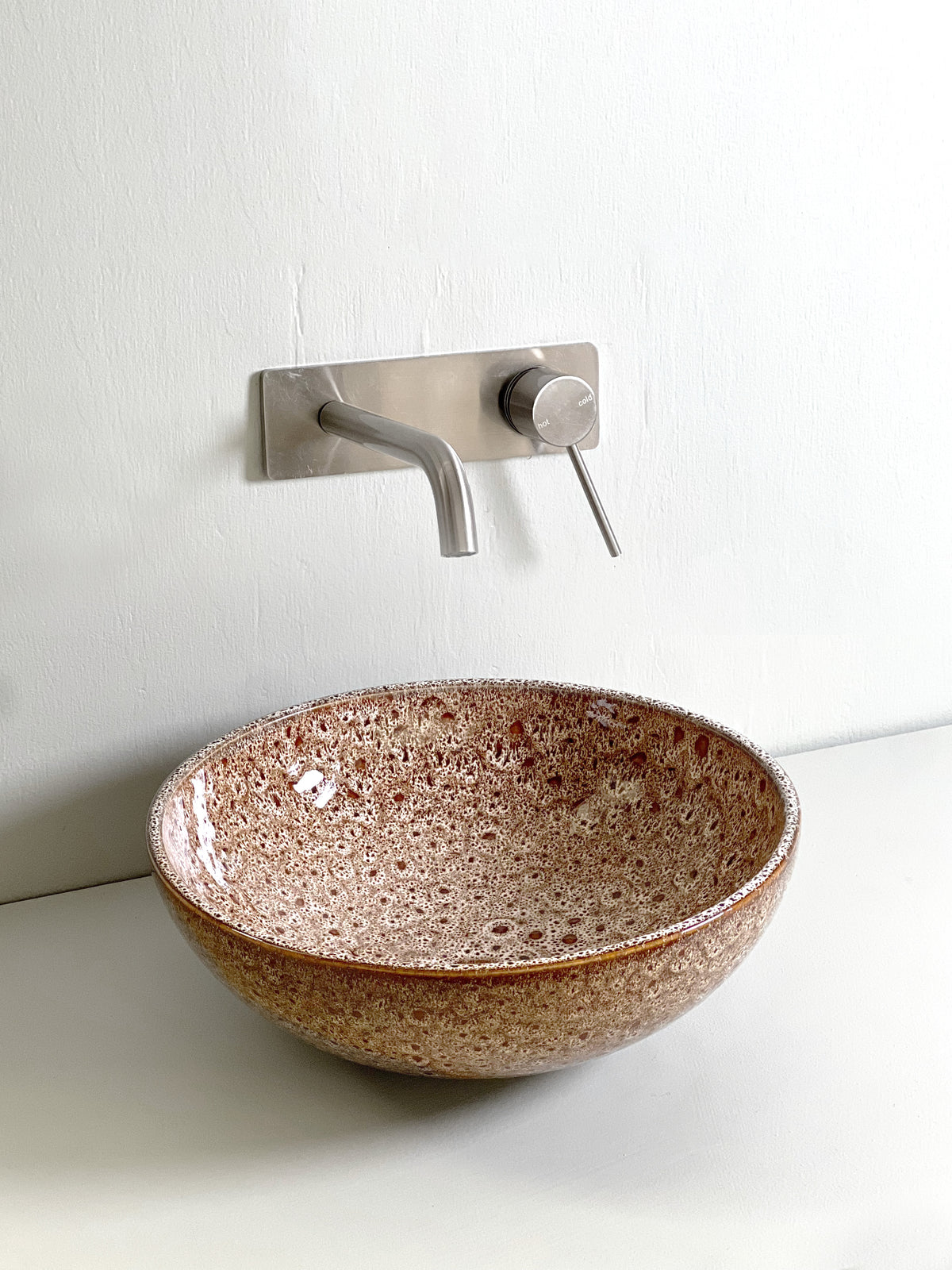 Clay 340 Ceramic Above Counter Basin / White Ochre