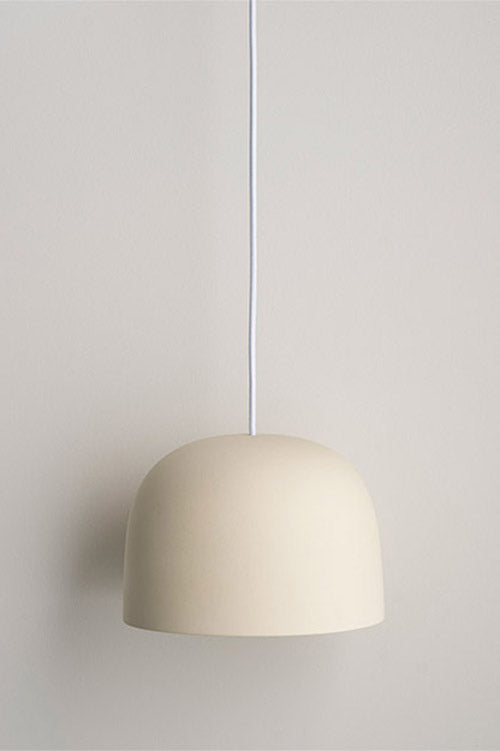 Large Ceramic Pendant Bell Light / Bone