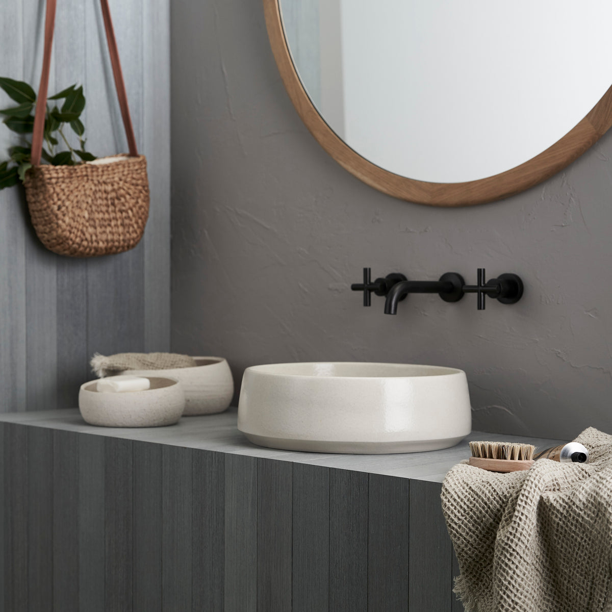Kiln 360 Ceramic Above Counter Basin / Poppyseed