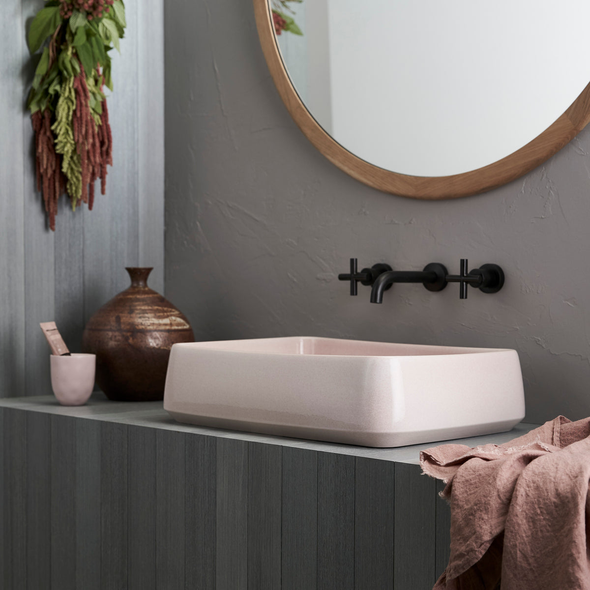 Kiln 515 Ceramic Above Counter Basin / Rose Quartz