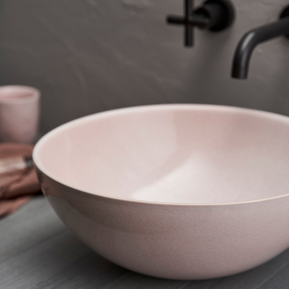 Clay 340 Ceramic Above Counter Basin / Rose Quartz