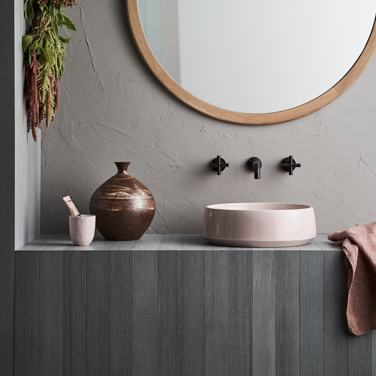 Kiln 360 Ceramic Above Counter Basin / Rose Quartz