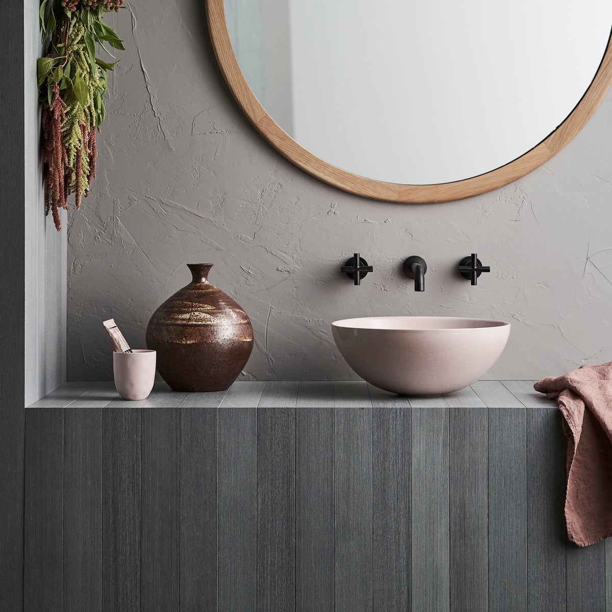 Clay 340 Ceramic Above Counter Basin / Rose Quartz