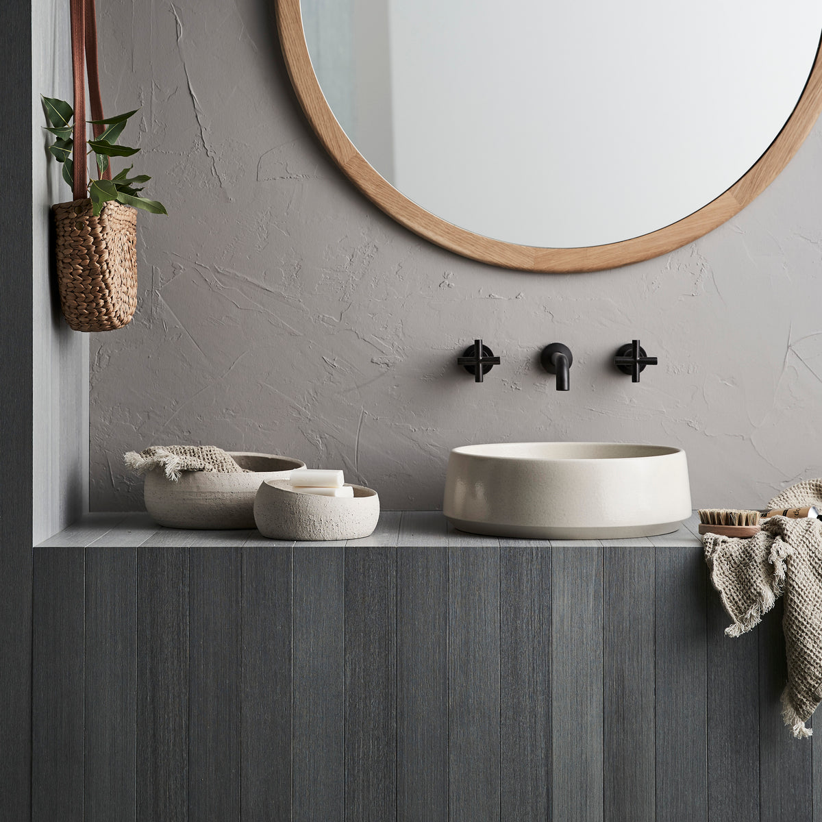 Kiln 360 Ceramic Above Counter Basin / Poppyseed