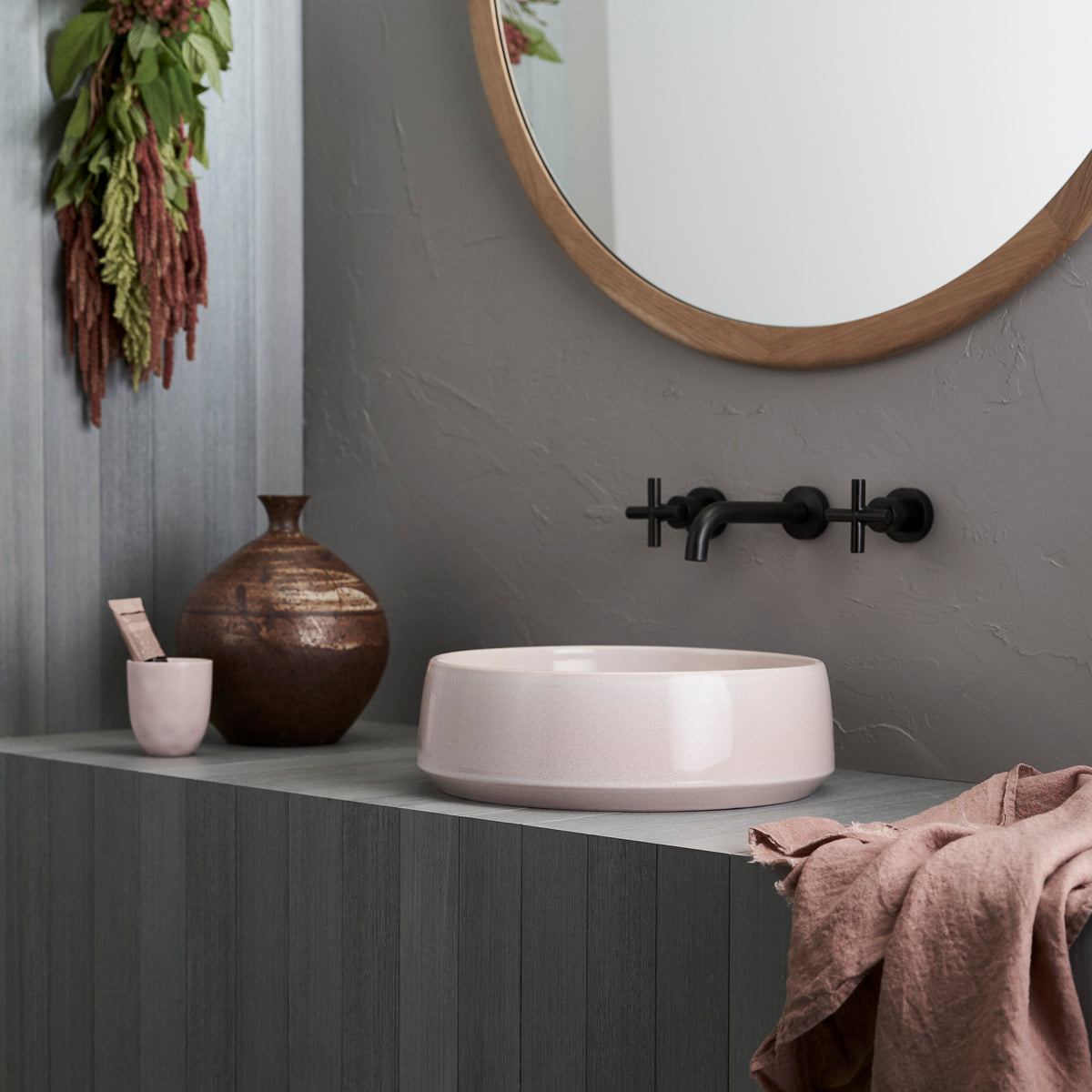Kiln 360 Ceramic Above Counter Basin / Rose Quartz