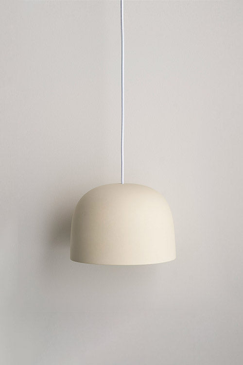 Small Ceramic Pendant Bell Light / Bone