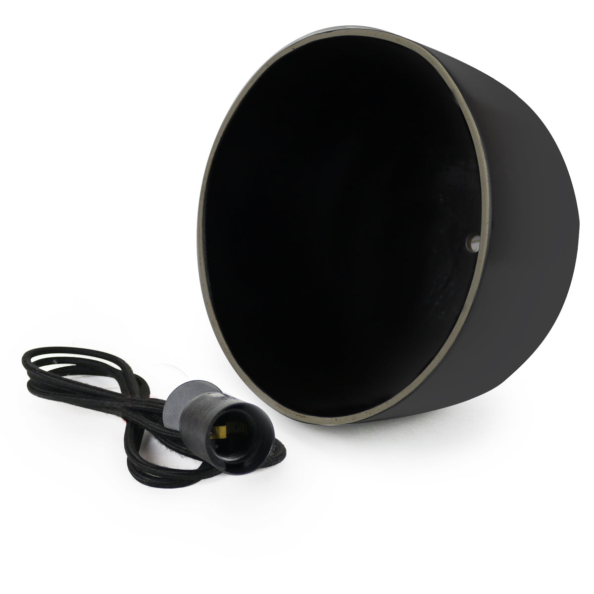Large Ceramic Pendant Bell Light / Liquorice