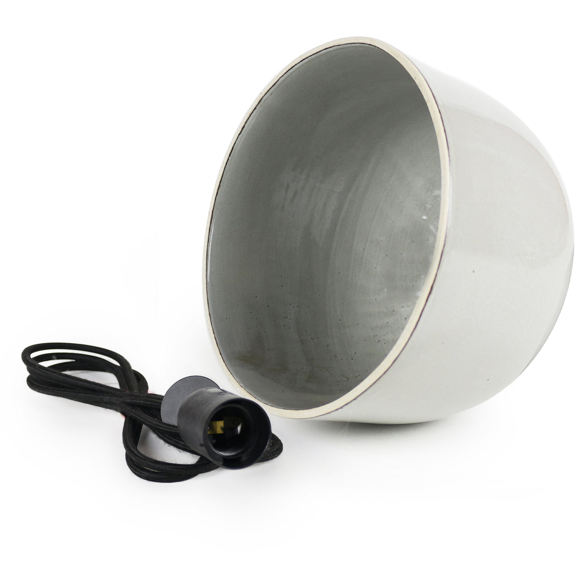 Large Ceramic Pendant Bell Light / Saltbush