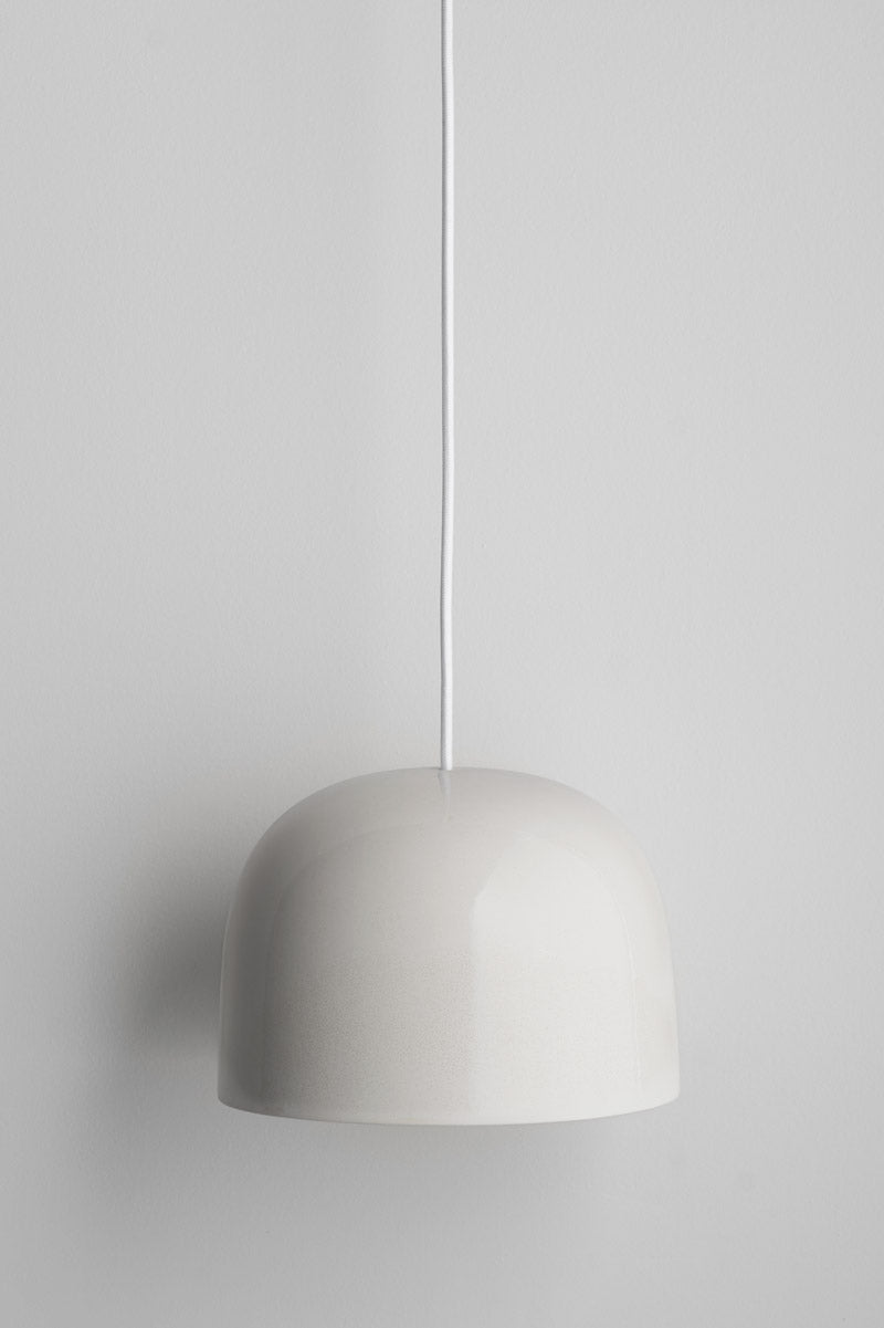 Large Ceramic Pendant Bell Light / Milk