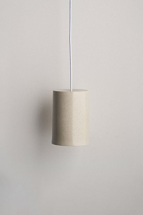 Small Ceramic Pendant Cylinder Light / Poppyseed