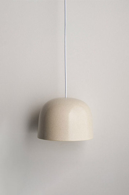 Small Ceramic Pendant Bell Light / Poppyseed