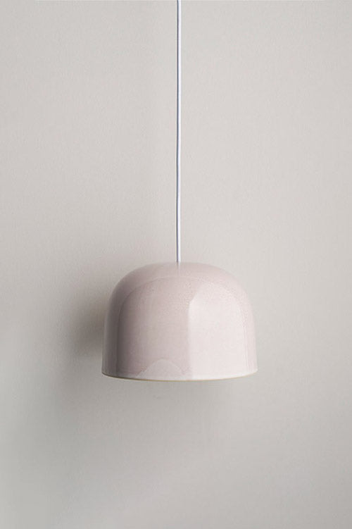 Small Ceramic Pendant Bell Light / Rose Quartz