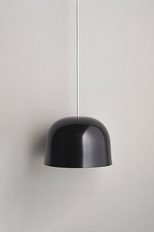 Small Ceramic Pendant Bell Light / Liquorice